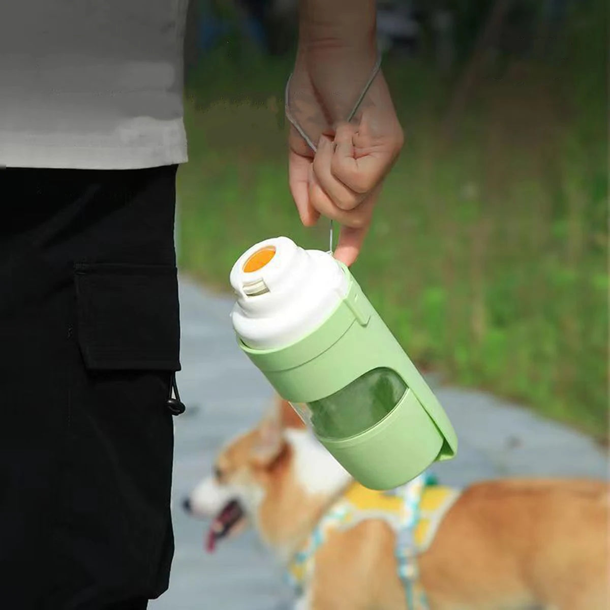 2-in-1 Pet Water Bottle & Food Container for Travel
