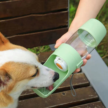 2-in-1 Pet Water Bottle & Food Container – Portable Travel Dispenser for Dogs & Cats
