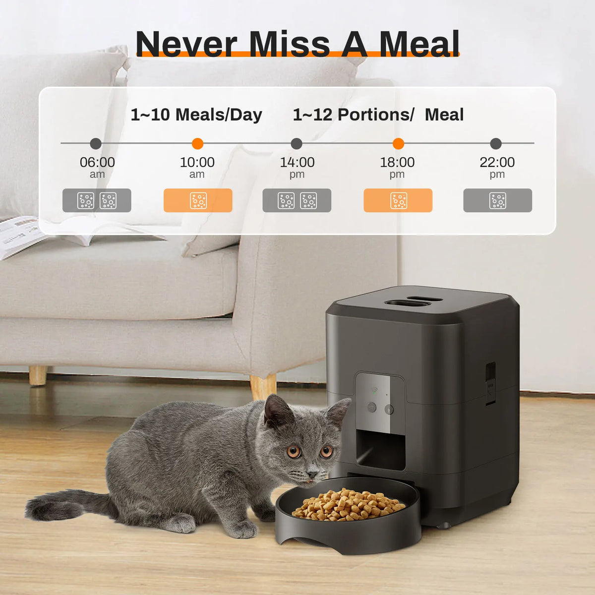 Automatic Pet Feeder with LCD Display & WiFi Control | Cat & Dog Food Dispenser