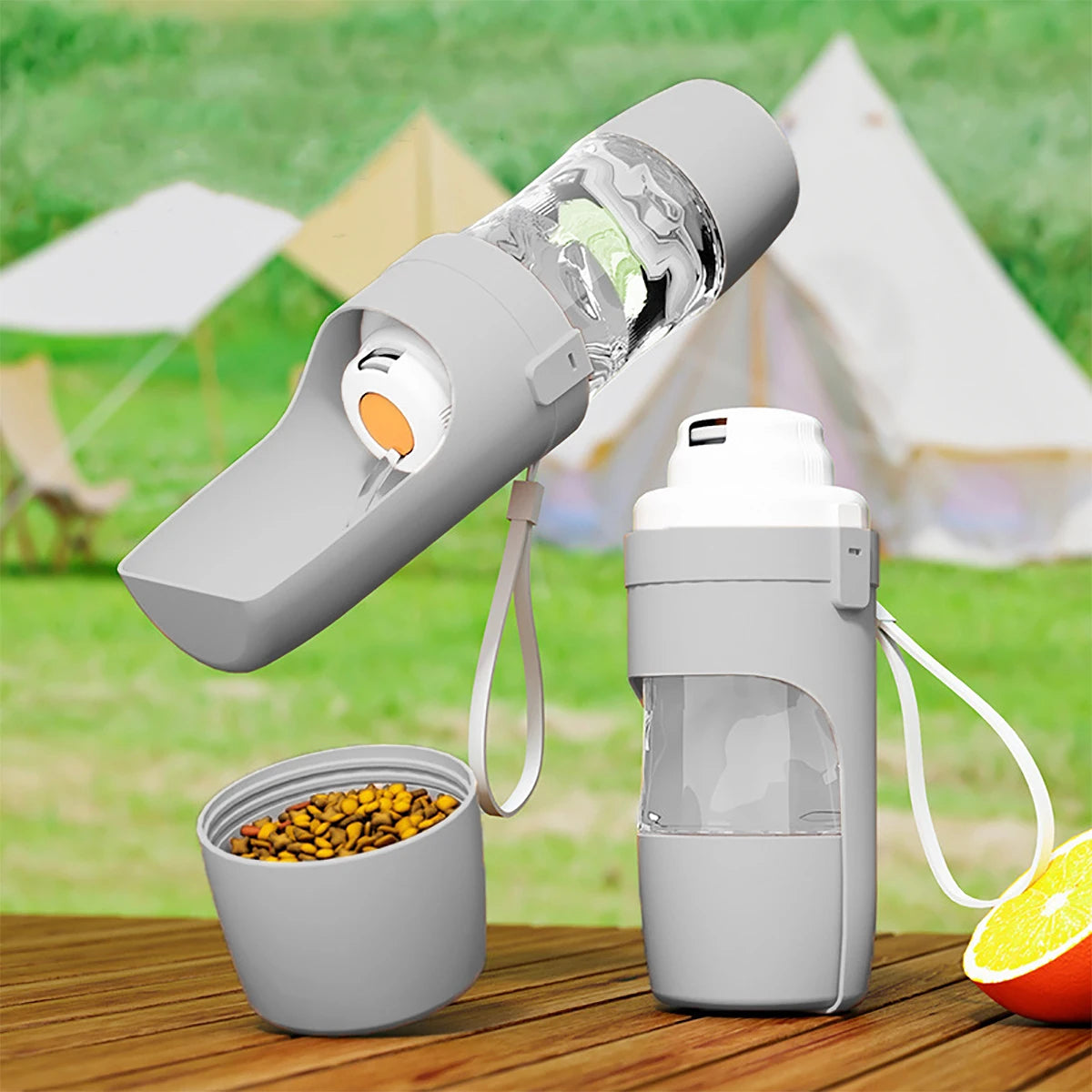 2-in-1 Pet Water Bottle & Food Container for Travel
