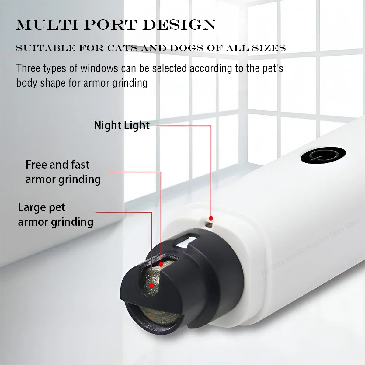 Pet Nail Grinder for Dogs & Cats – Quiet, USB Rechargeable with LED Light