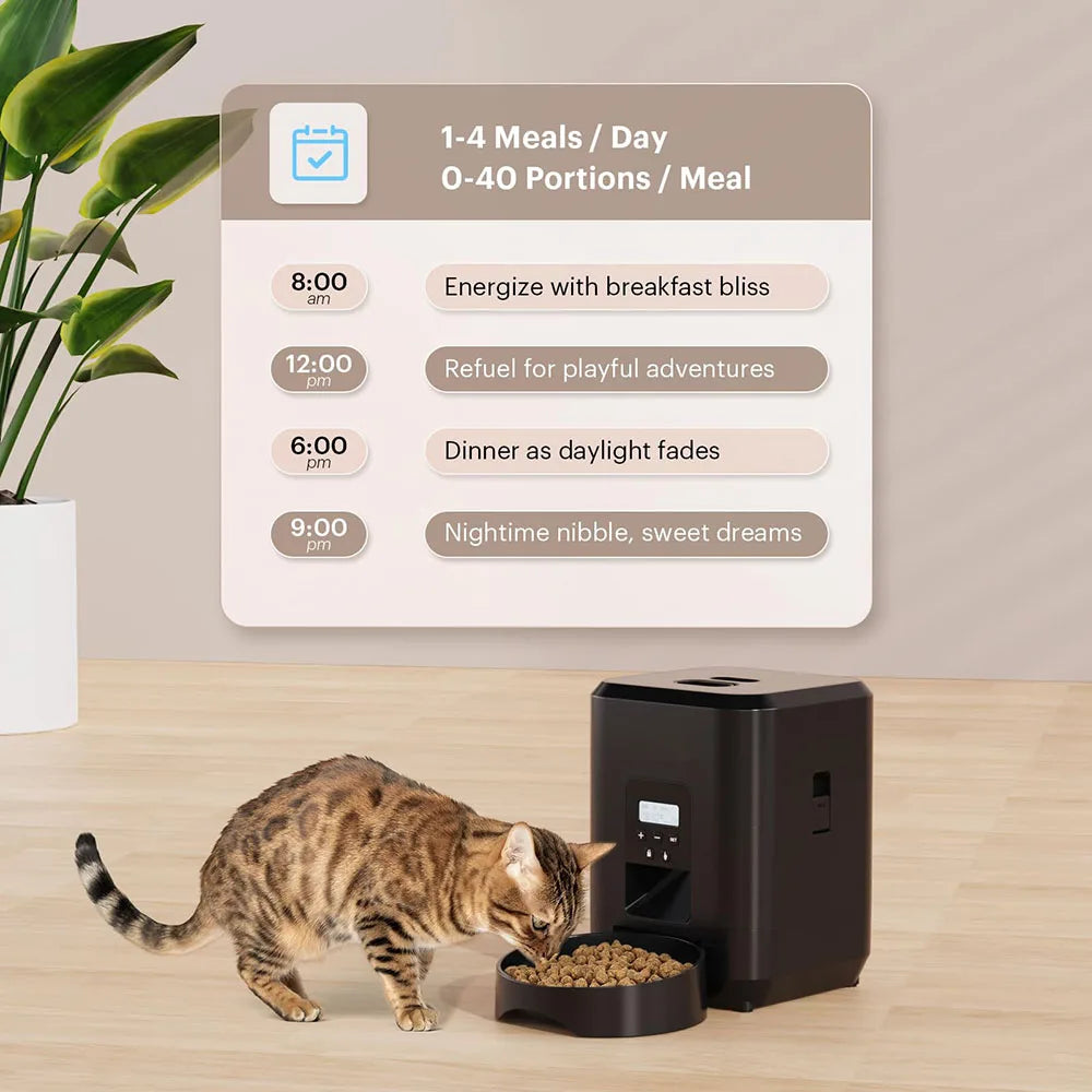 Automatic Pet Feeder with LCD Display & WiFi Control | Cat & Dog Food Dispenser