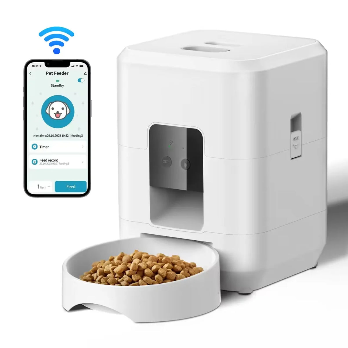 Automatic Pet Feeder with LCD Display & WiFi Control | Cat & Dog Food Dispenser