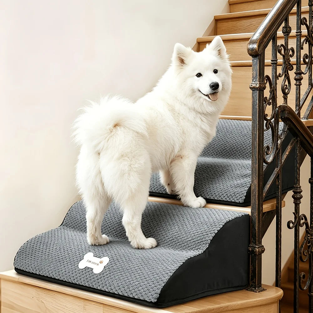 Foldable 2-Step Pet Stairs – Non-Slip Dog & Cat Steps for Couch, Bed & Sofa
