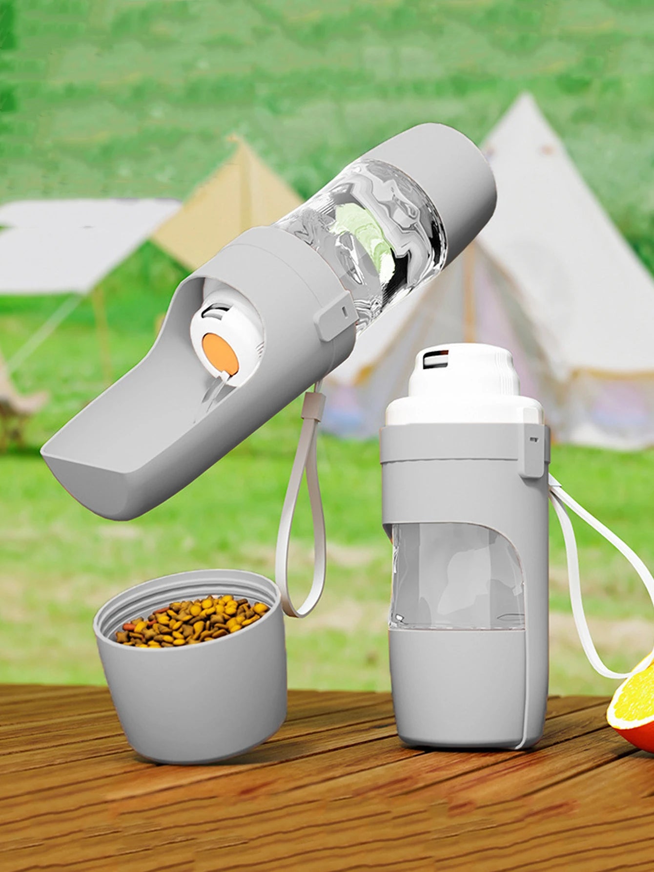 2-in-1 Pet Water Bottle & Food Container for Travel