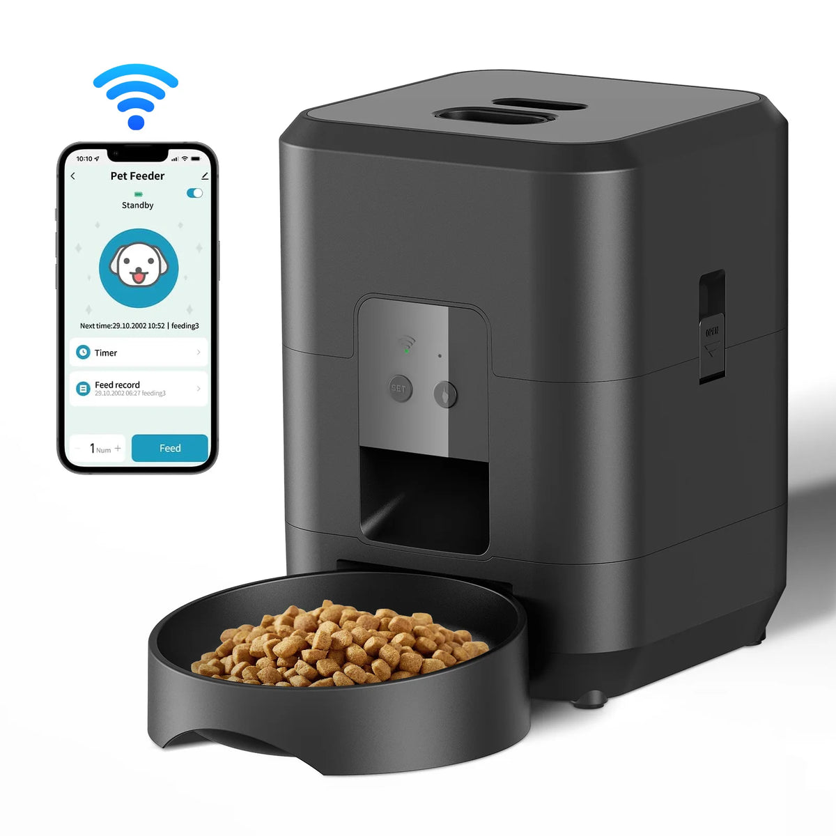 Automatic Pet Feeder with LCD Display & WiFi Control | Cat & Dog Food Dispenser